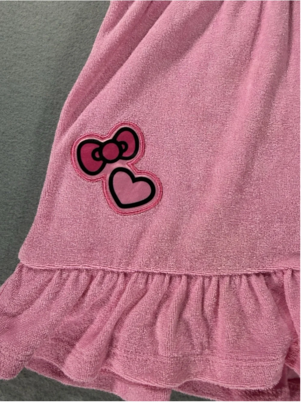 Sanrio Hello Kitty Bath Swim Terrycloth Towel Dress w Hood 5T Pink Heart Bow